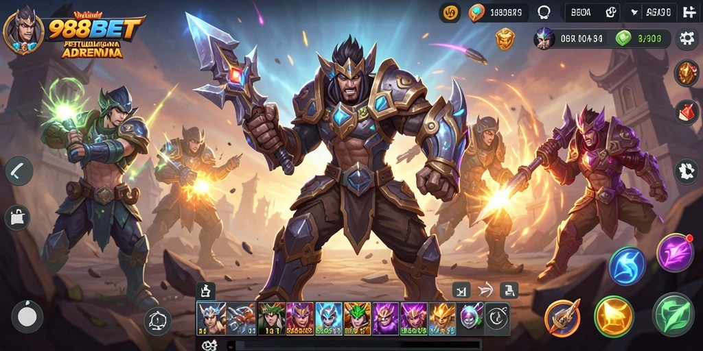 Tampilan menarik dari gameplay 988BET dalam dunia fantasi.