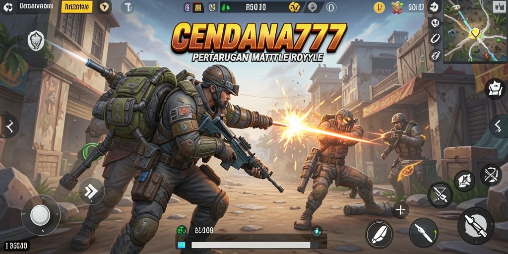 Tampilan seru dari gameplay Battle Royale CENDANA777.