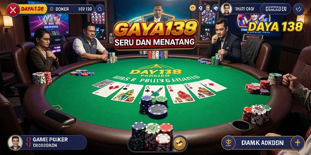 Screenshot gameplay DAYA138 menampilkan suasana meja poker yang seru.