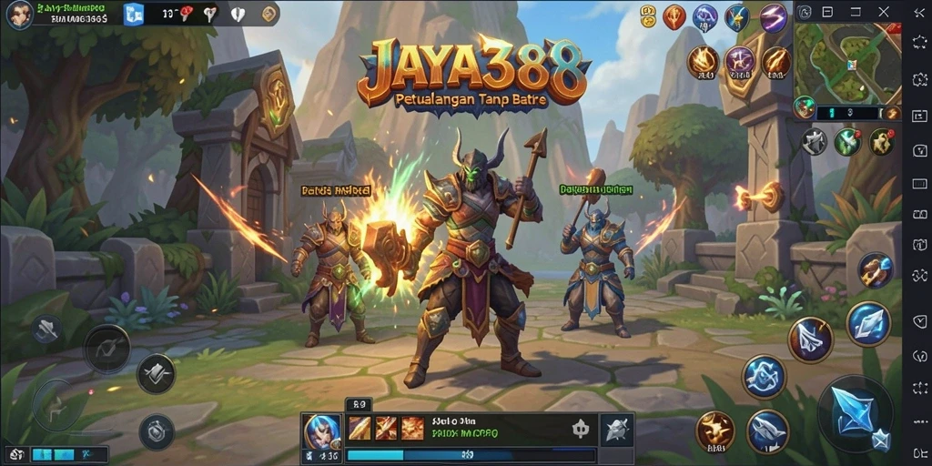 Tangkapan layar menampilkan aksi seru dalam dunia MMORPG JAYA388.