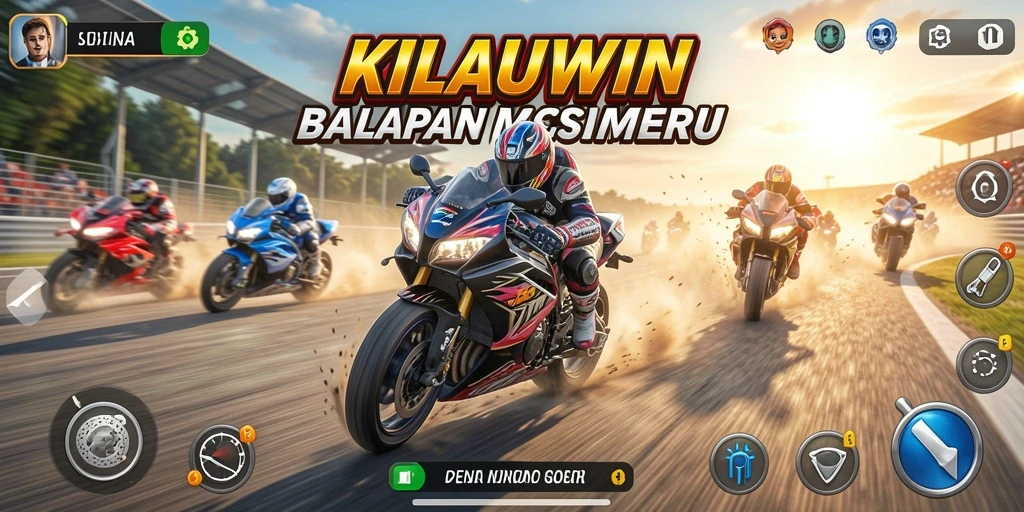 Gameplay KILAUWIN yang seru dan mendebarkan saat balapan motor.