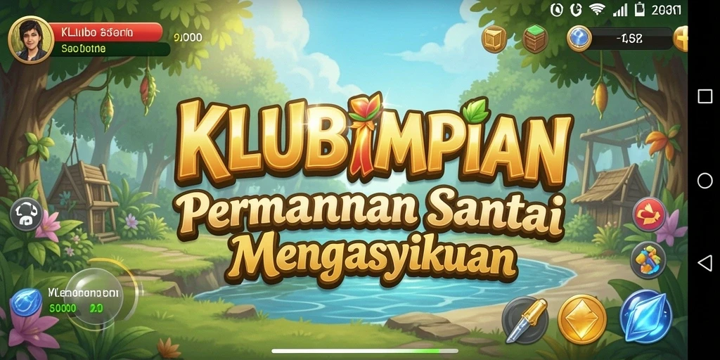 Tampilan gameplay seru dalam KLUBIMPIAN dengan karakter menarik.