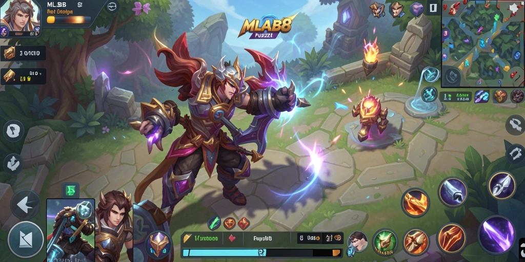 Screenshot gameplay MLBB8 menunjukkan level teka-teki yang menarik.