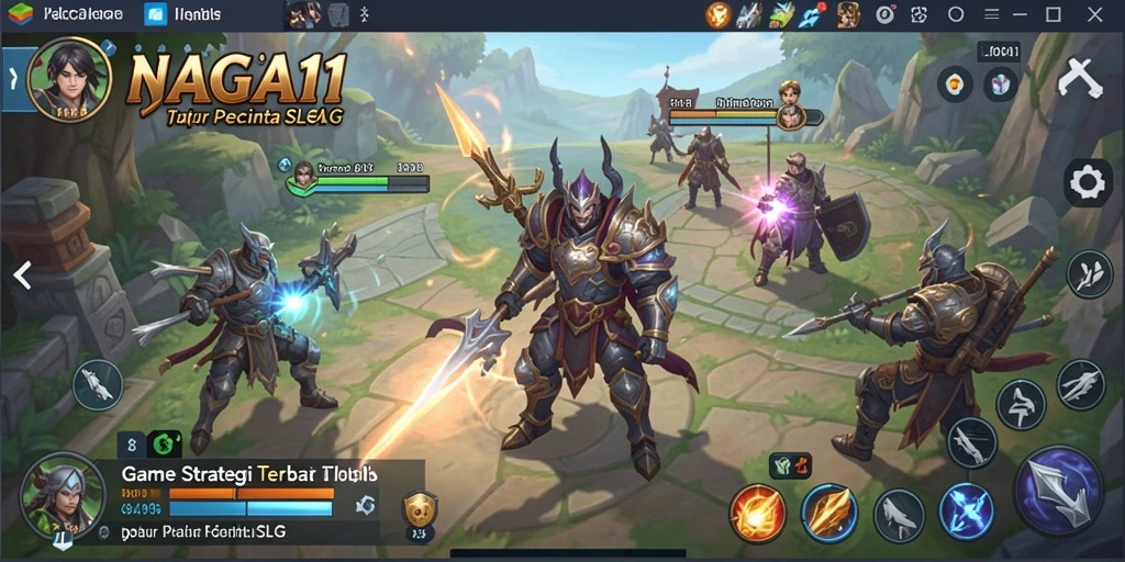 Screenshot utama NAGA11 menampilkan aksi gameplay SLG yang menegangkan.