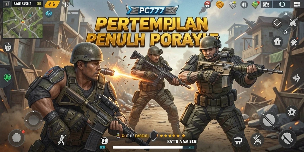 Tampilan mendebarkan dari gameplay Battle Royale PC777 yang penuh aksi.