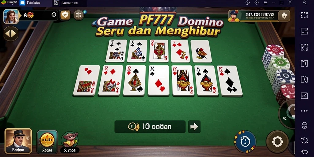 Tampilan gameplay PF777 yang menarik dan dinamis saat bermain Domino.