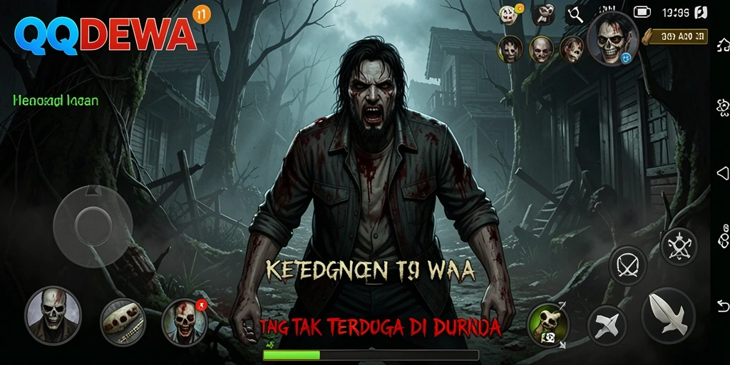 Tangkapan layar gameplay <strong>QQDEWA</strong> yang menampilkan suasana menakutkan.