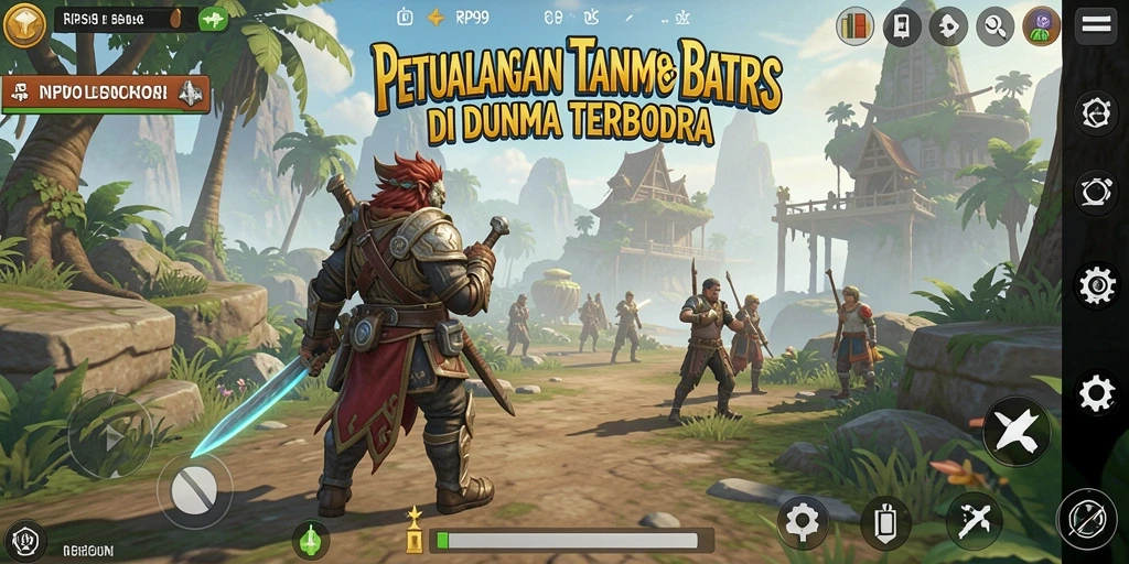 Tangkapan layar yang menunjukkan petualangan seru di dunia terbuka RP99.